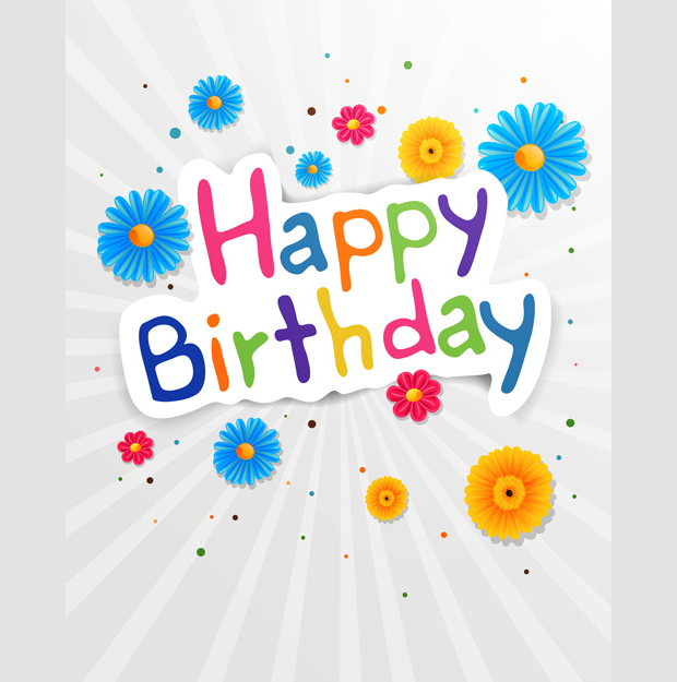 happy birthday greeting card vector