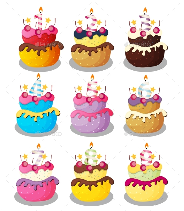 birthday cake vector illustration