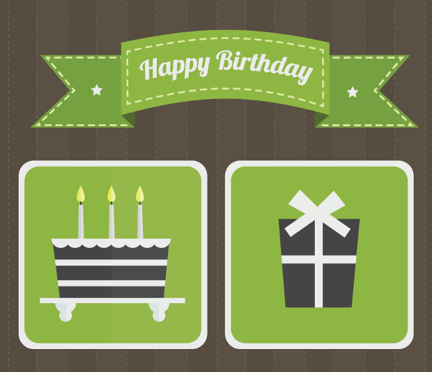 free happy birthday card vector
