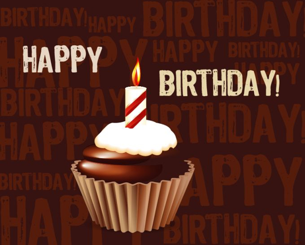 brown happy birthday vector illustration