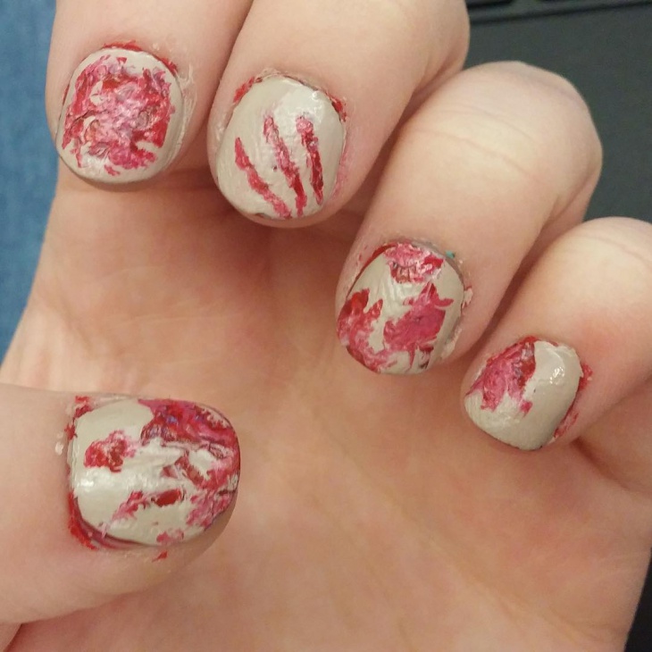 short zombie nail design