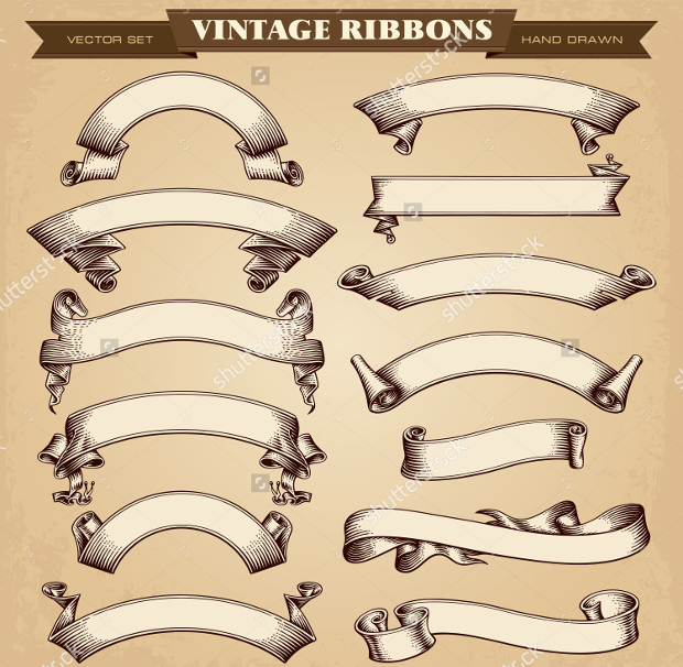 vintage ribbon banner vector