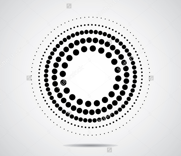 halftone dot circle vector