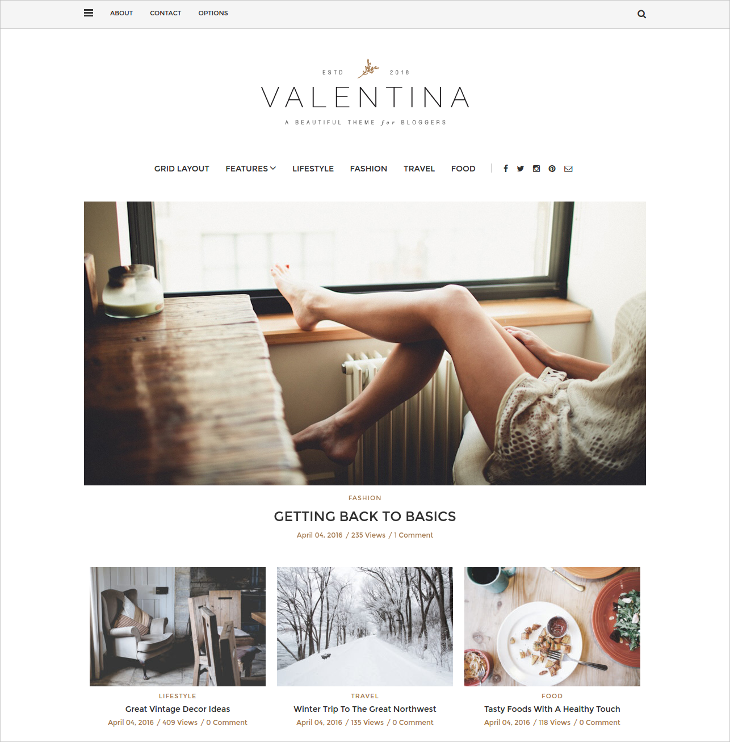 valentina magazine blog theme