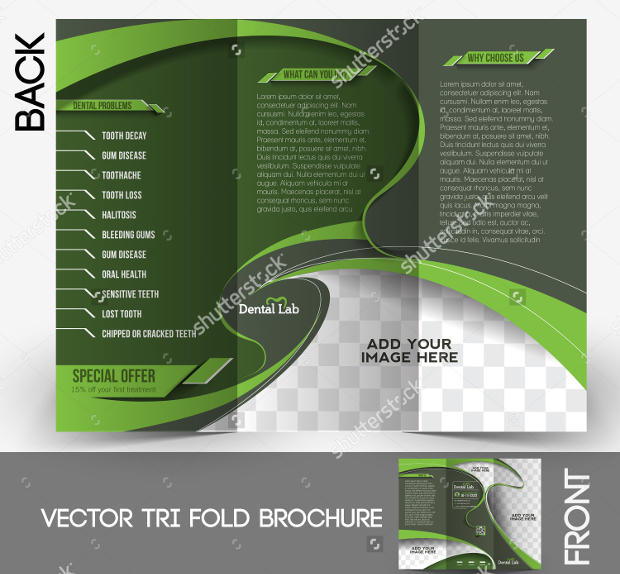 tri fold dental brochure design