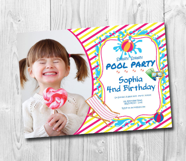 Kids Pool Party Invitation