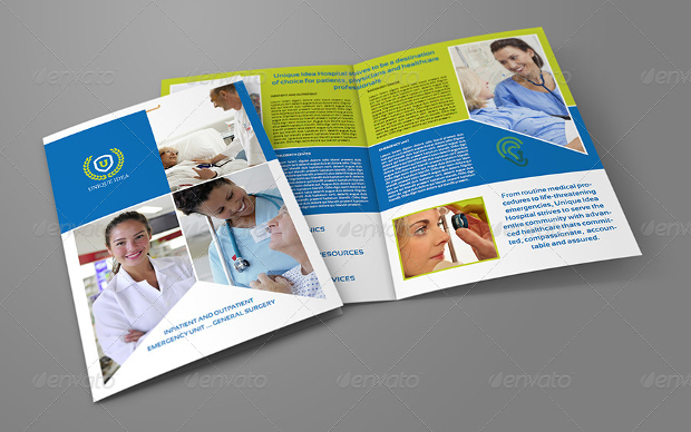 bi fold hospital brochure design