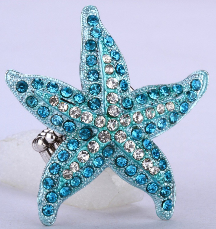 crystal starfish ring