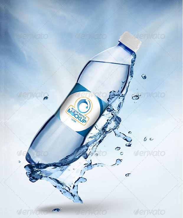 plastic water bottle mockup