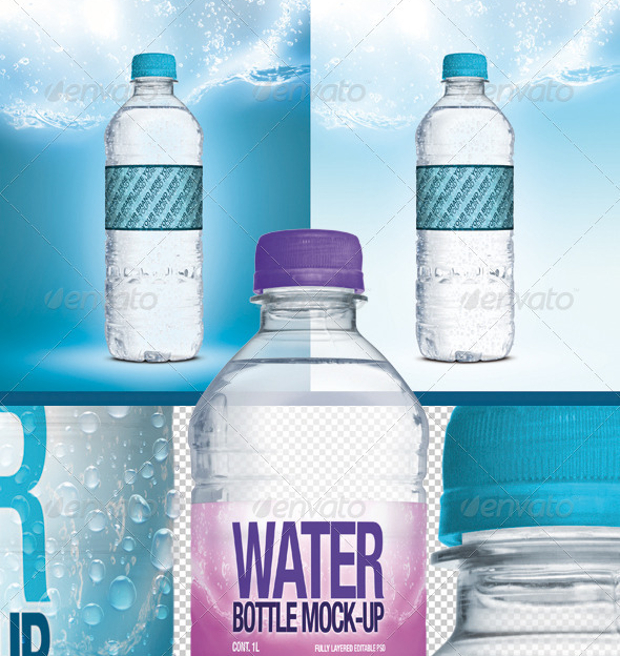 fresh water bottle mockup