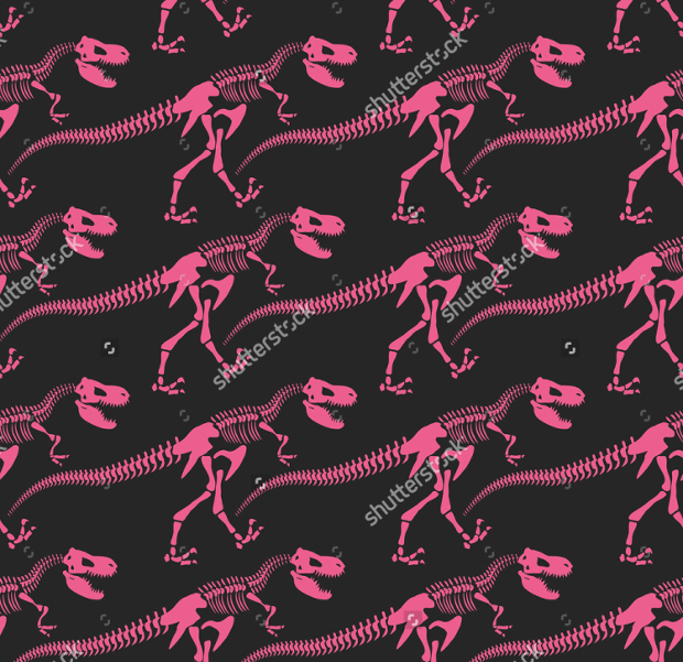 jurassic dinosaur bones seamless pattern