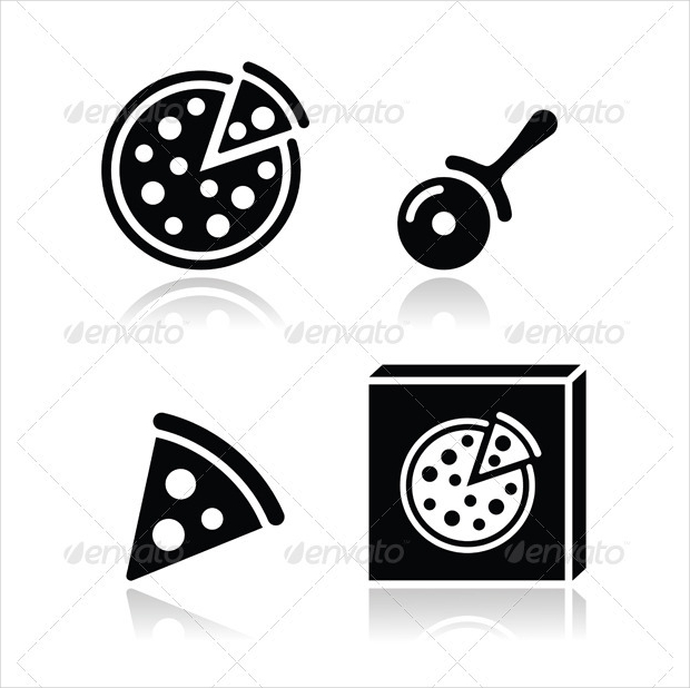 pizza vector icons set