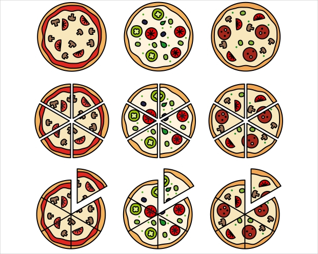 sliced pizza icons