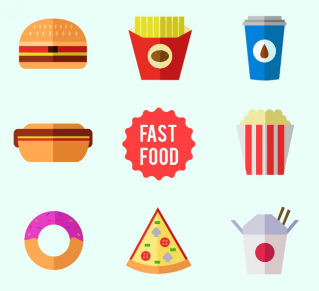 fast food icons collection