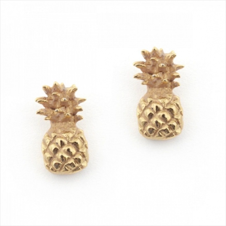 gold plated fruit earrings