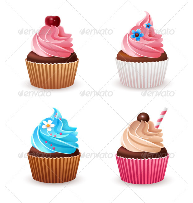 creamy cupcake vectors