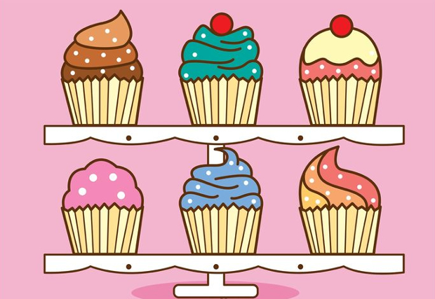 cupcake stand vector