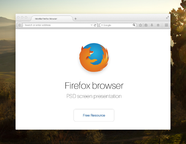 firefox vector browser mockup