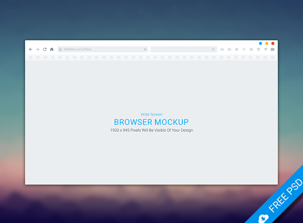 wide screen browser mockup design