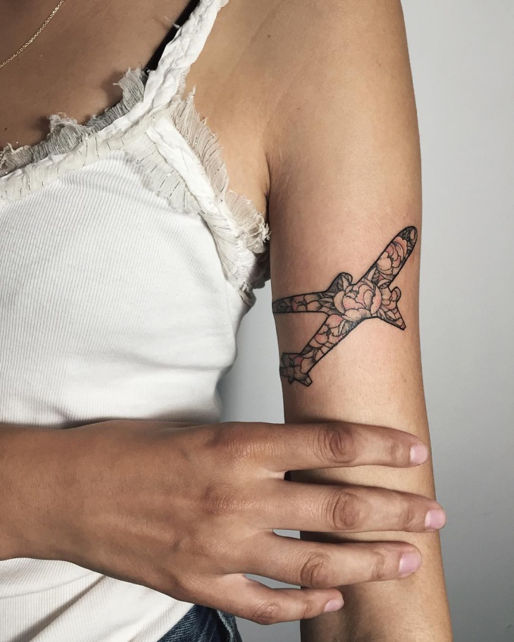 airplane sleeve tattoo