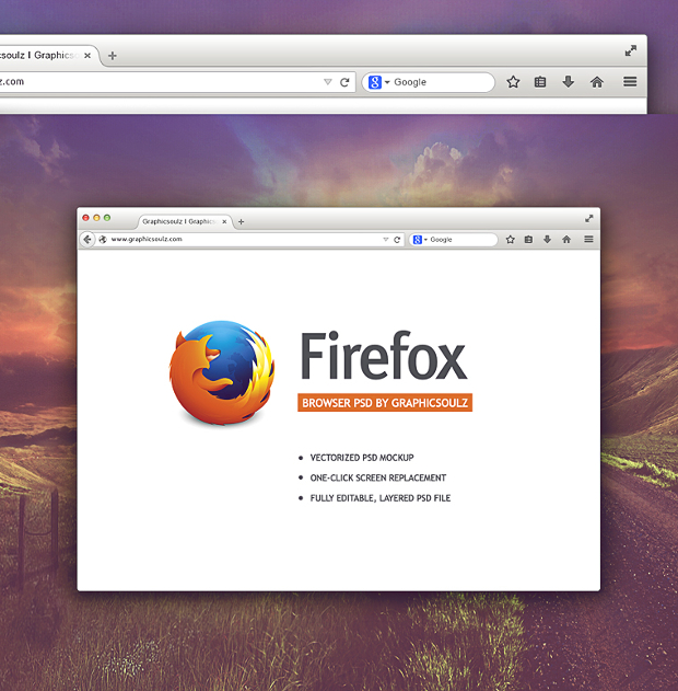 firefox browser mockup