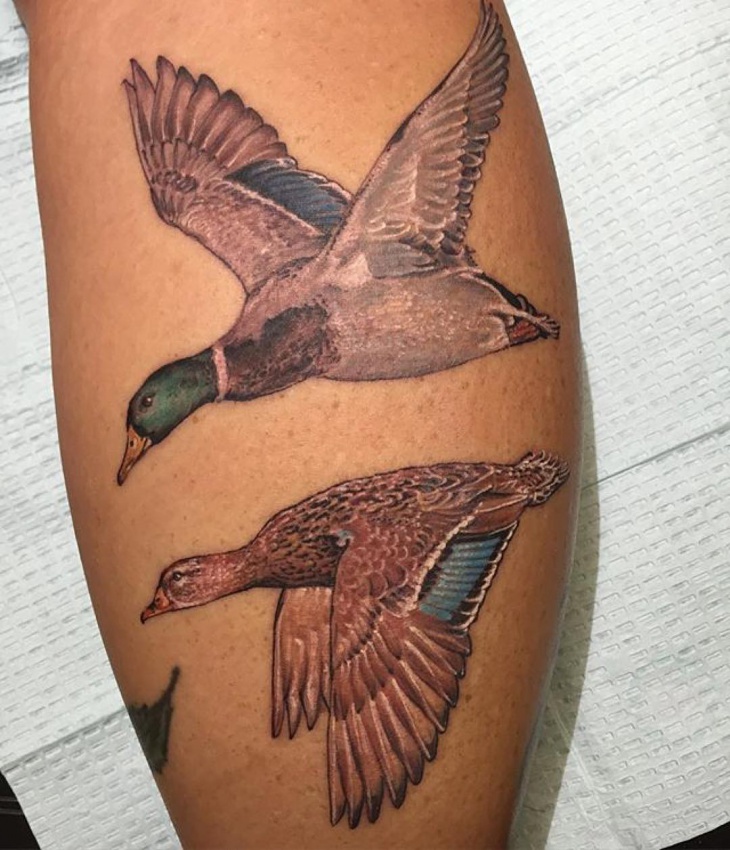 flying duck tattoo idea