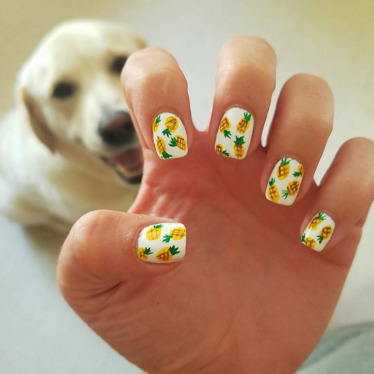 summer pineapple nails