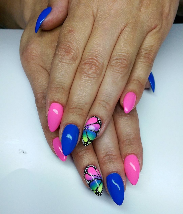 butterfly wing nail design