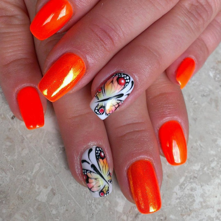 acrylic butterfly nails