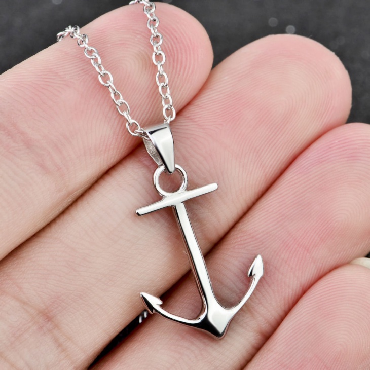 sterling silver anchor charm pendant