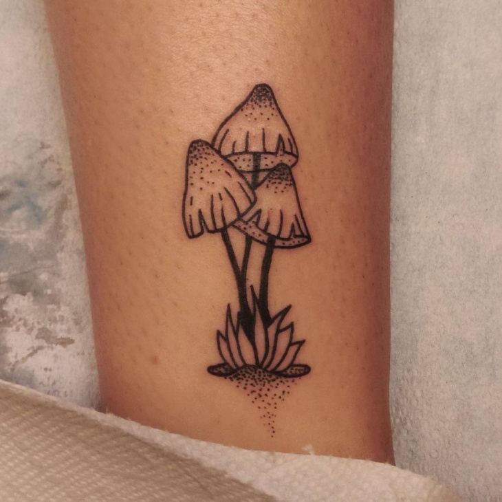 cute mushroom tattoo design