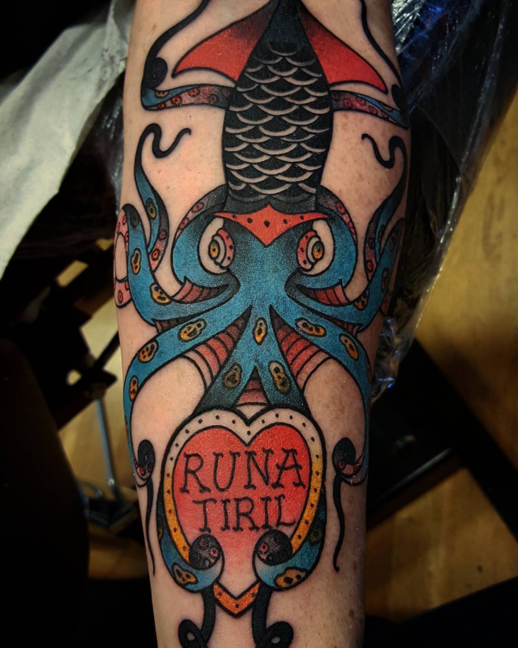 traditional squid tattoo