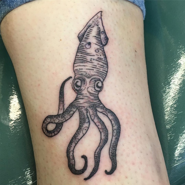 crawling squid tattoo idea