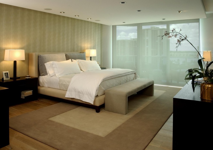 monochromatic bedroom with beige walls 
