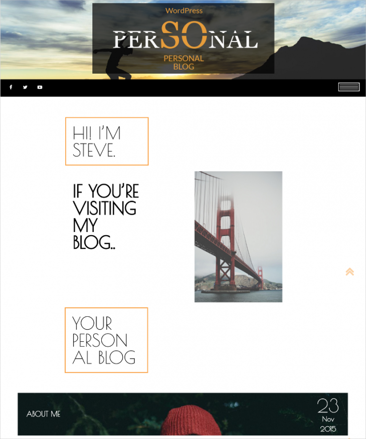 stylish personal wordpress blog theme