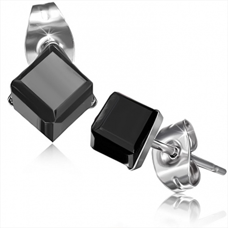 black cube earrings design