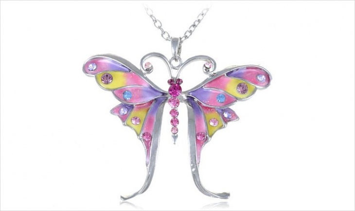 colorful butterfly necklace design