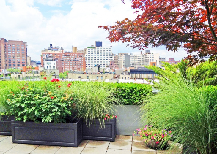 contemporary rooftop terrace
