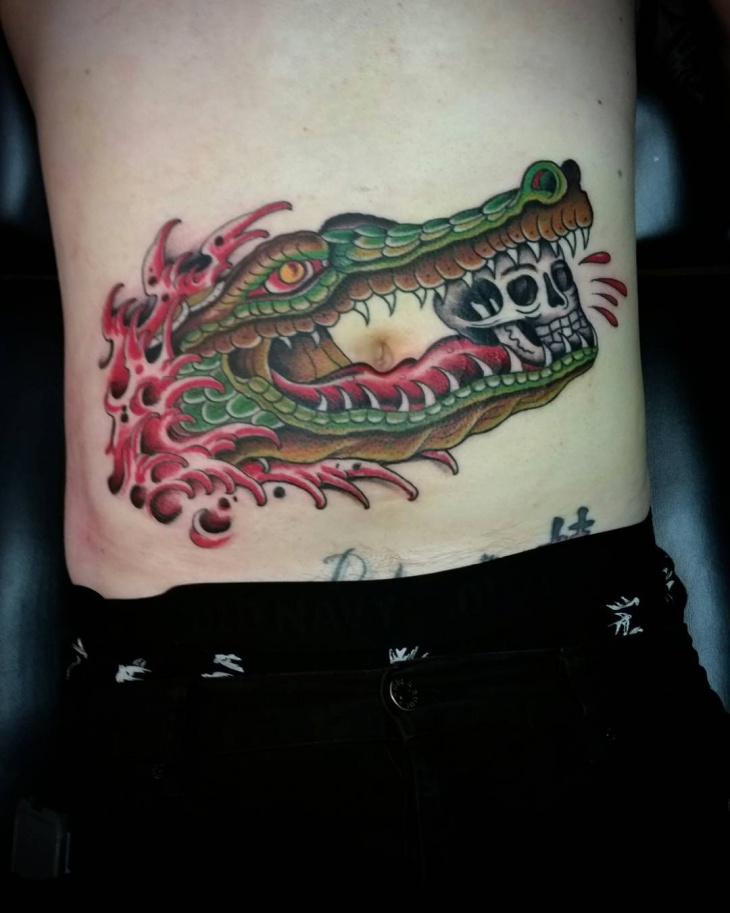 alligator skull tattoo