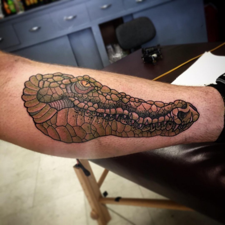 alligator head tattoo design idea