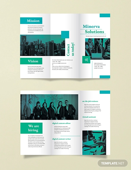 business training tri fold brochure template