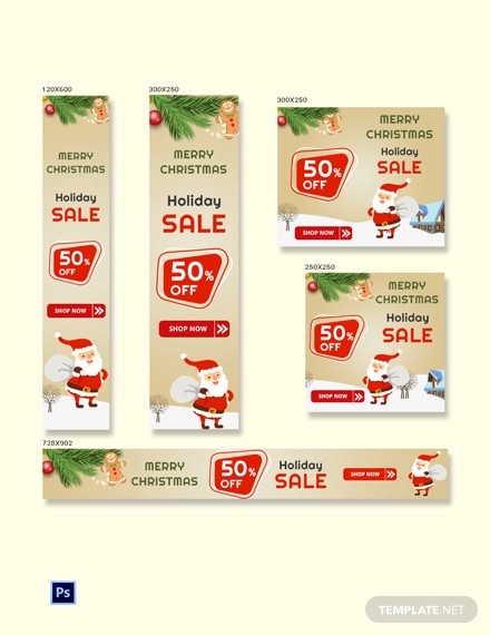 christmas sale banner ads template