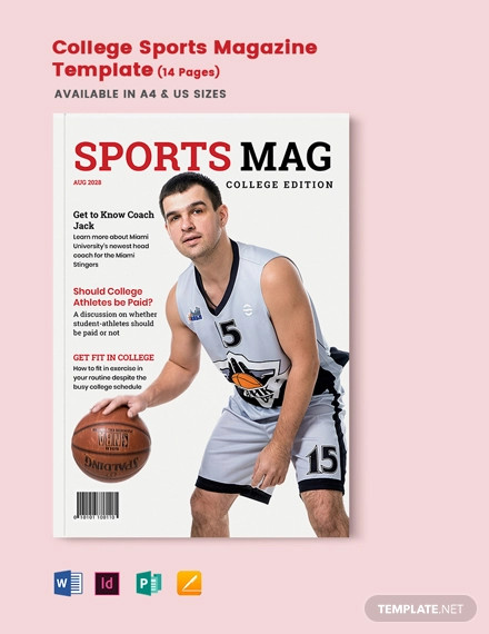 college sports magazine template