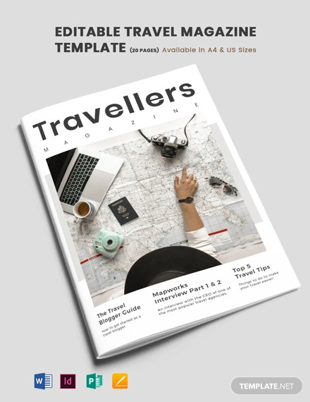 editable travel magazine template
