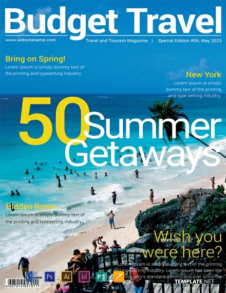 free travel magazine cover template