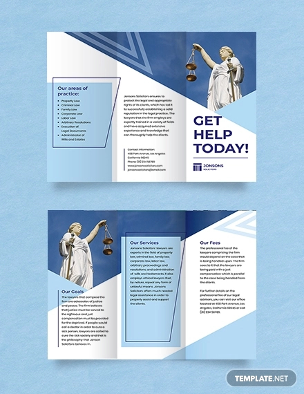 law firm trifold brochure template