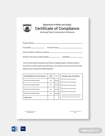 municipal certificate of compliance