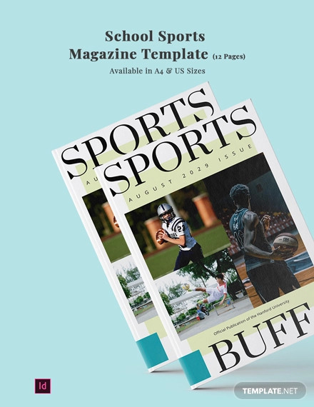 school sports magazine template