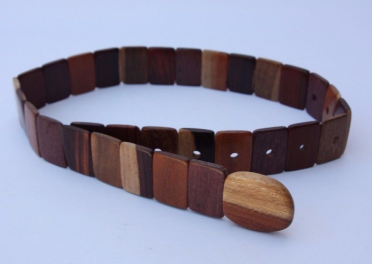 brown wooden belt idea