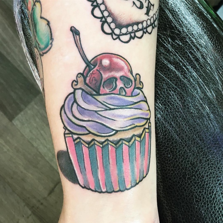 simple cupcake tattoo idea
